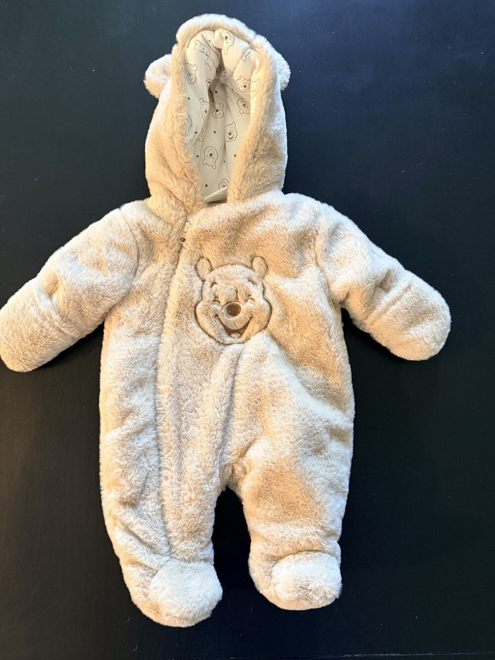 Disney Winnie the Pooh Bear Baby Plush Fleece Hooded Jumper Coat Soft 0-3 Month